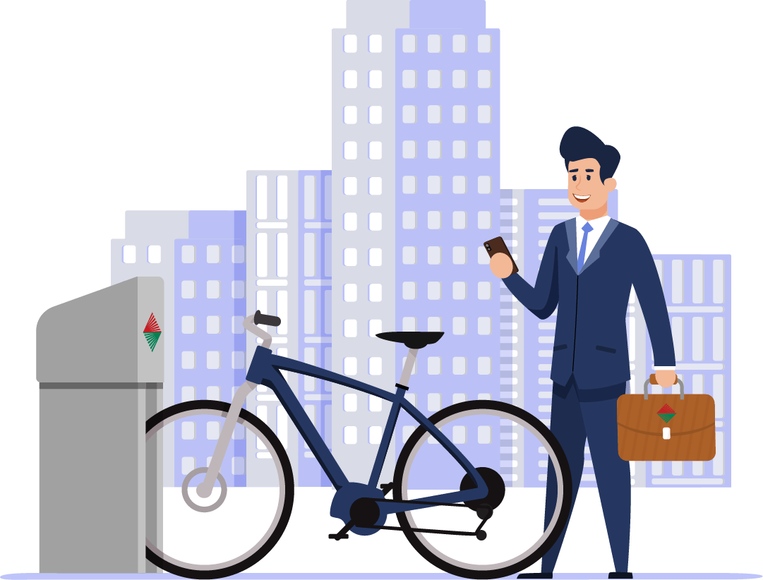 bike to work illustrazione